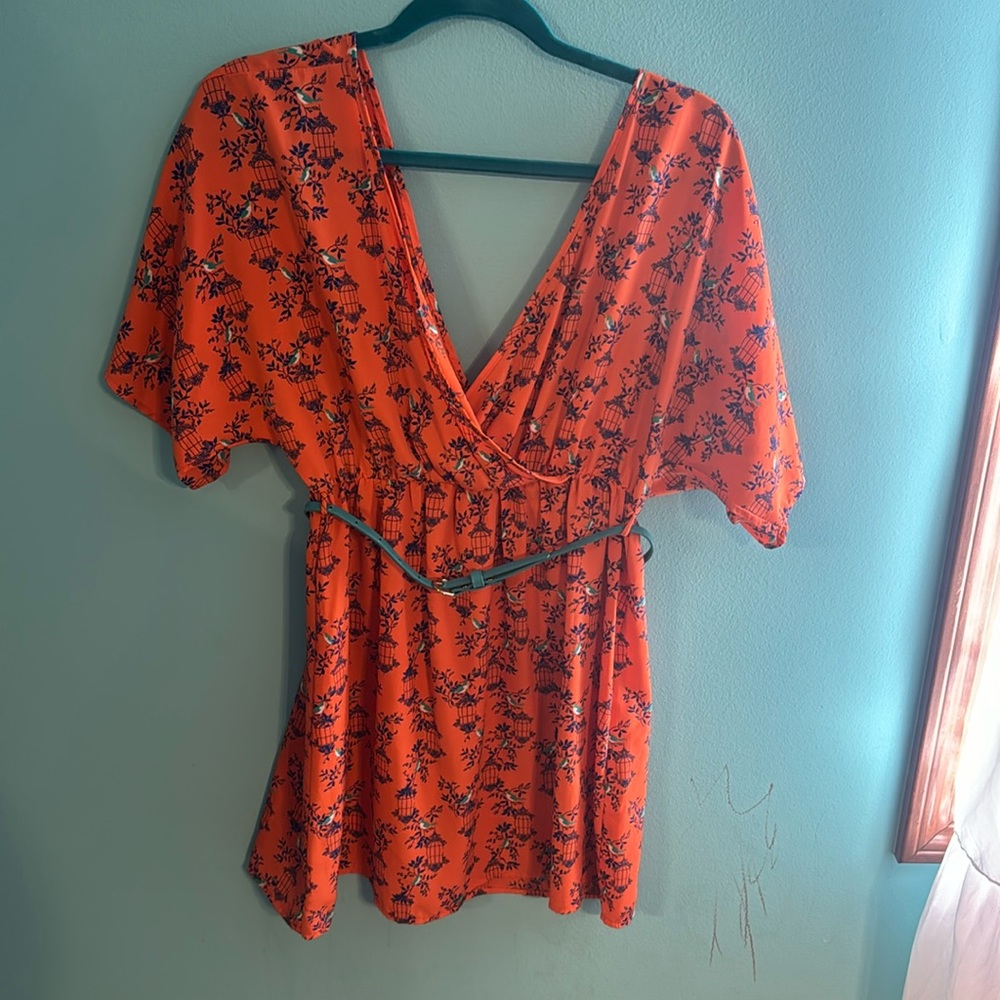 Orange Bird cage dress Medium